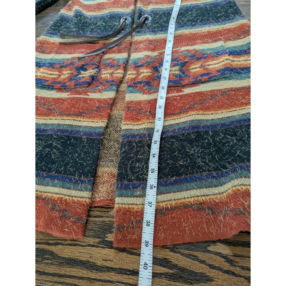 Cruel Denim Women's Long Aztec Open Front Cardigan Sweater Coat Duster Size L - Picture 9 of 9